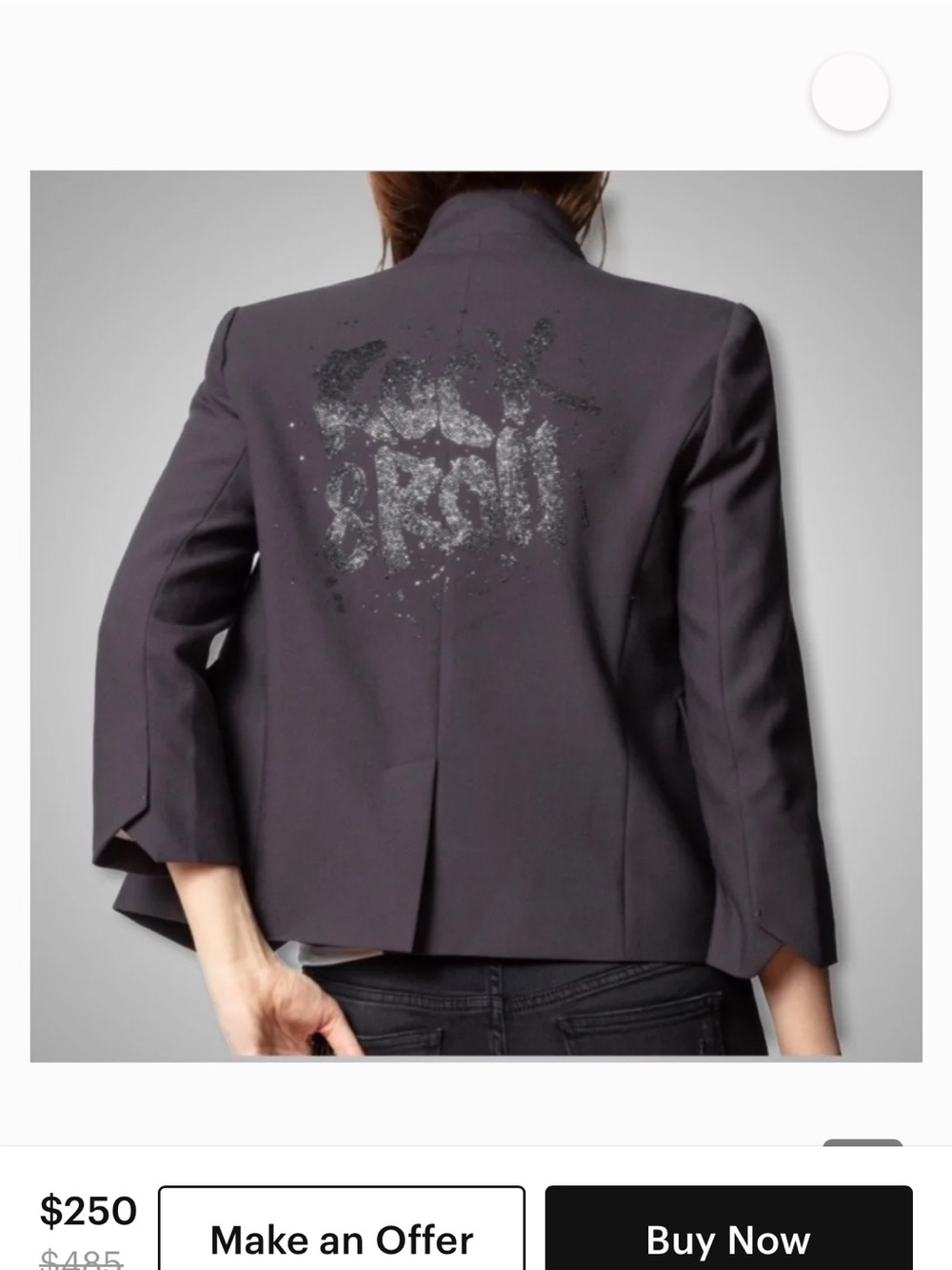 Zadig & Voltaire Black Embellished Back Blazer